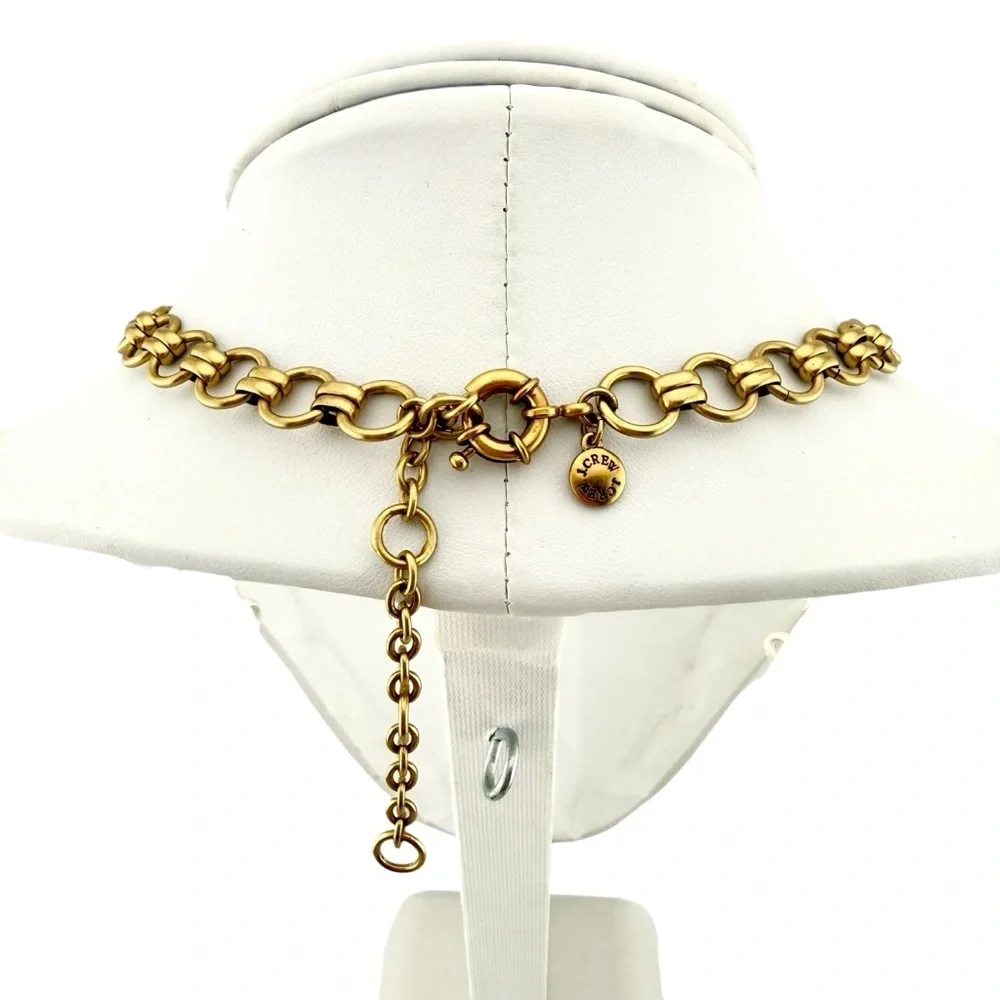 Rare J. Crew Gold and Multicolor Floral Necklace